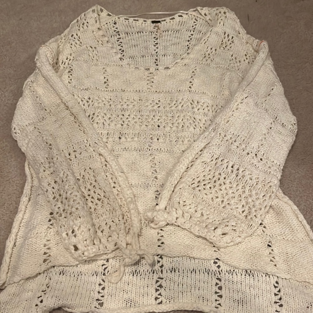 free people crochet sweater